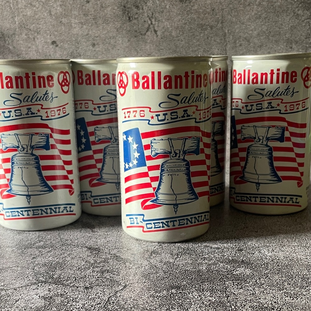 Set of 5 Ballantine Centennial Cans